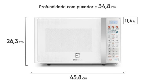 Micro-ondas Electrolux 20L Branco com Função Tira Odor e Descongelar MTO30 2