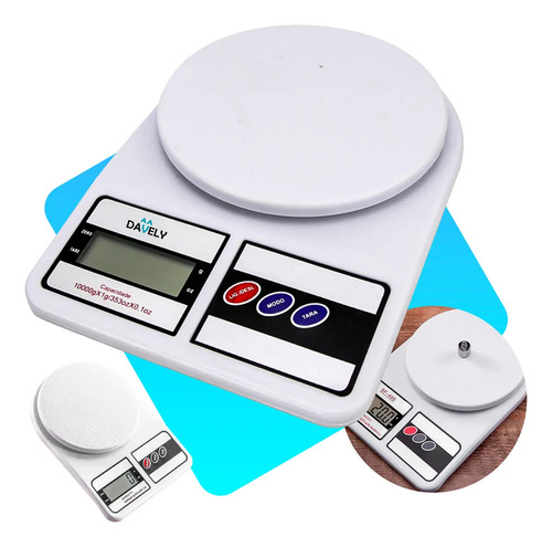 Balança Digital De Precisão 10kg Davely Cook Cozinha Para Uso Domestico E Profissional Fitness Ideal Para Dietas Treinos Alimentos Confeitaria Nutrição Branco 6