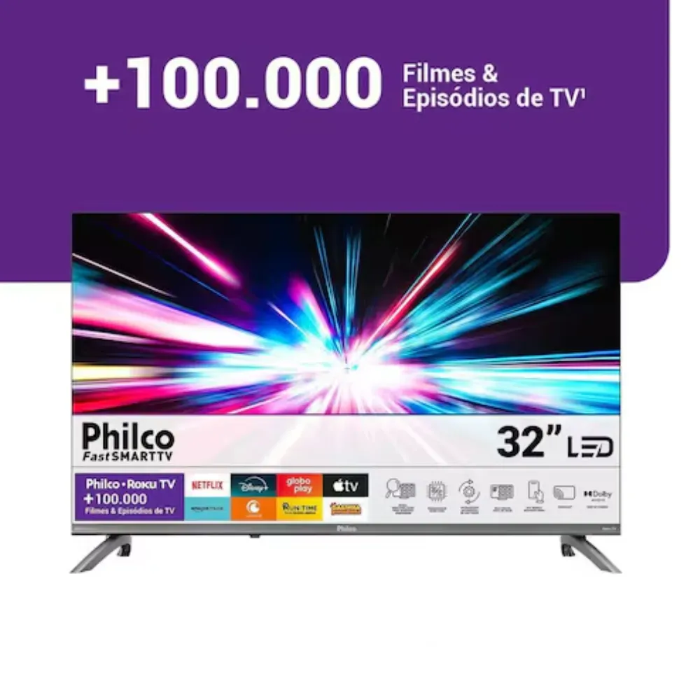 Smart Tv 32 Philco Roku Tv Dolby Áudio Hdr10 P32crb 12
