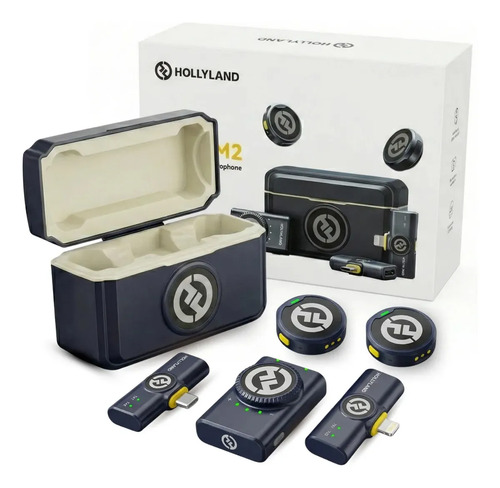 Microfone Lapela Duplo Hollyland Lark M2 Combo Usb C Câmera Preto 2