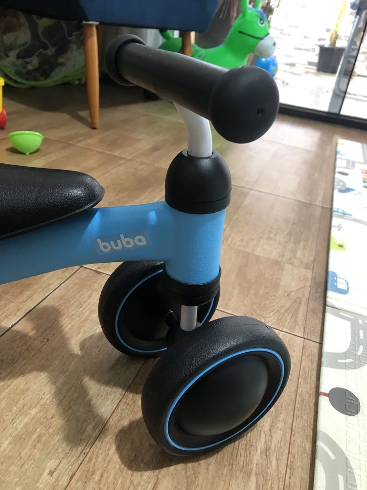 Bicicleta De Equilíbrio 4 Rodas Buba Retro Sem Pedal Cinza 12