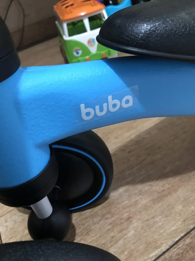 Bicicleta De Equilíbrio 4 Rodas Buba Retro Sem Pedal Cinza 13