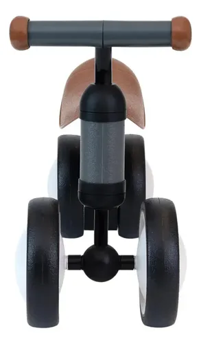 Bicicleta De Equilíbrio 4 Rodas Buba Retro Sem Pedal Cinza 2