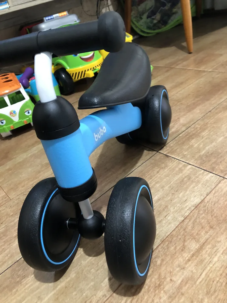 Bicicleta De Equilíbrio 4 Rodas Buba Retro Sem Pedal Cinza 7