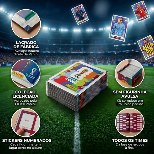 Kit Com 100 Envelopes Lacrados Para Colecionar Figurinhas da Copa Do Mundo FIFA 2026 Panini 5