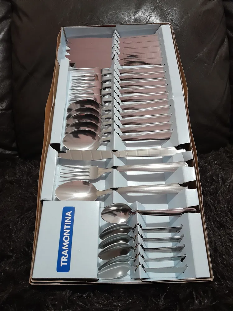 Faqueiro Tramontina 24 Peças Inox Jogo De Talheres Completo 6 Pessoas, Resistente, Não Enferruja, Fácil Limpeza, Kit Talheres Inox Premium Para Cozinha, Mesa Posta E Dia A Dia 12