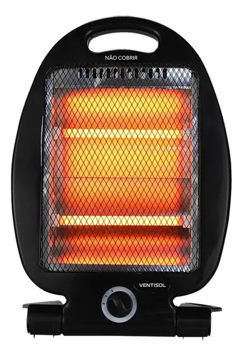 Aquecedor Elétrico Ventisol Quartzo AQ02I-02 800W Preto 19859 Doméstico