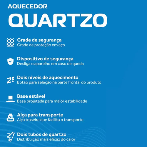 Aquecedor Elétrico Ventisol Quartzo AQ02I-02 800W Preto 19859 Doméstico 7