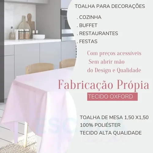 Kit 10 Toalha De Mesa 4 Cadeiras Oxford Grosso Festa Atacado Cor Verde Água Toalha De Mesa Oxford Liso 4